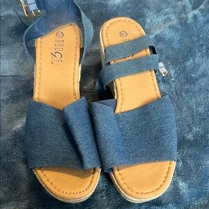 Rouge! Denim Blue Open-Toe Women's Sandals